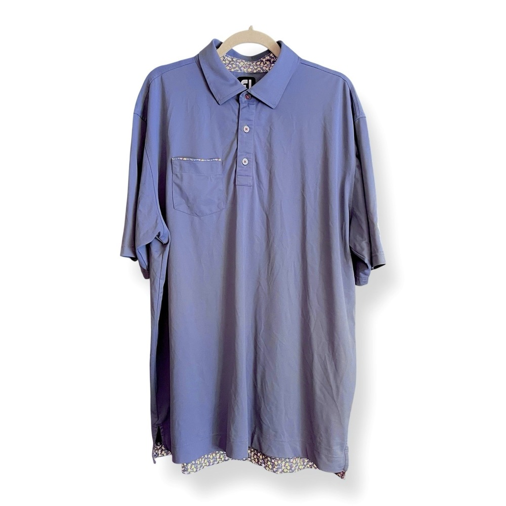 FootJoy FJ Greenville Country Club GCC Short Sleeve Golf Polo Shirt XL Mens Blue - Picture 1 of 8